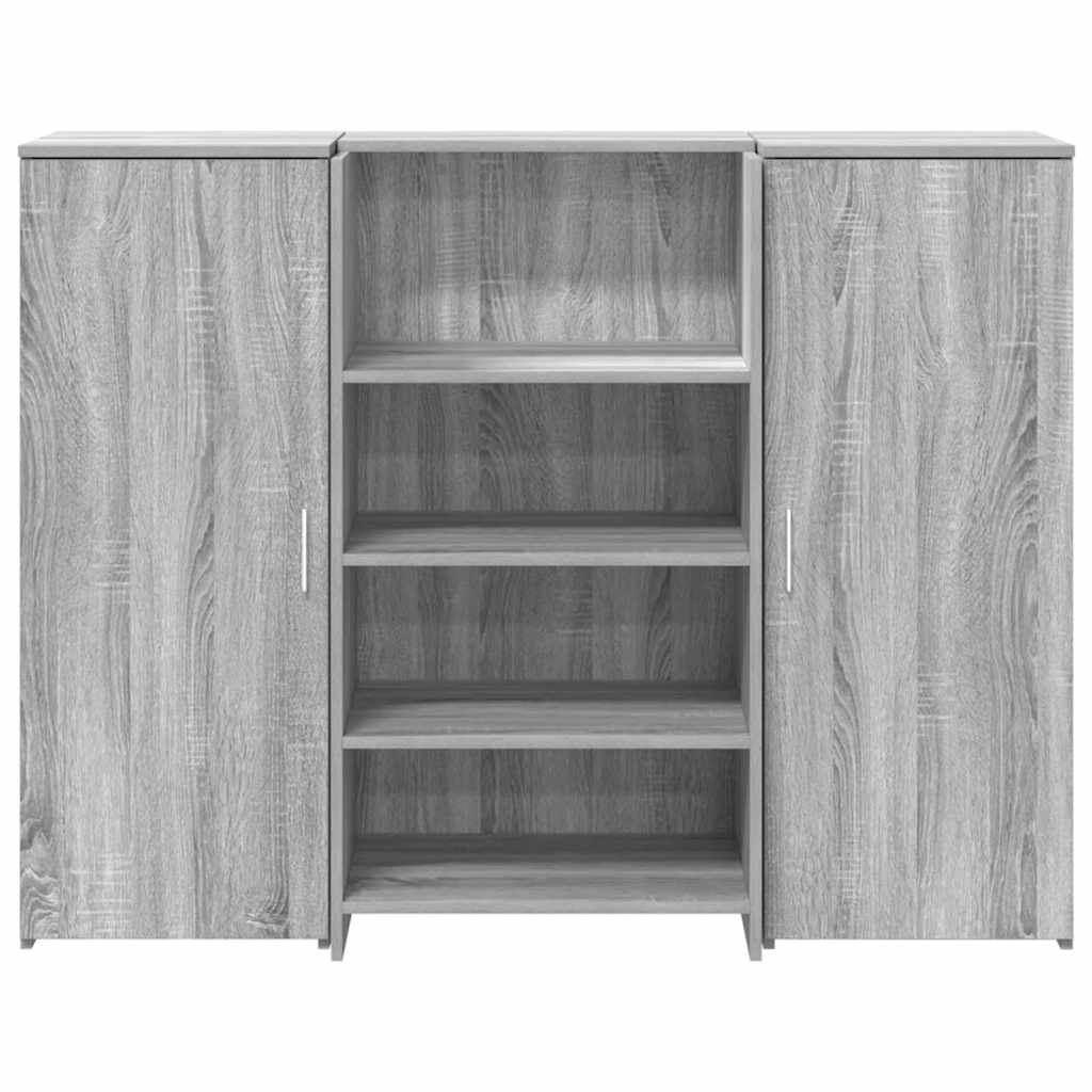 Bureau de réception sonoma gris 135x50x103,5 cm bois ingénierie - XIOS