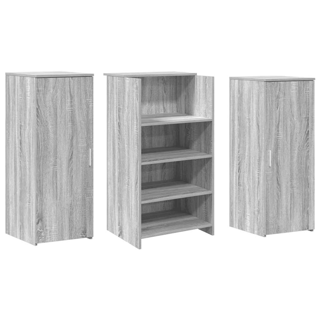 Bureau de réception sonoma gris 135x50x103,5 cm bois ingénierie - XIOS