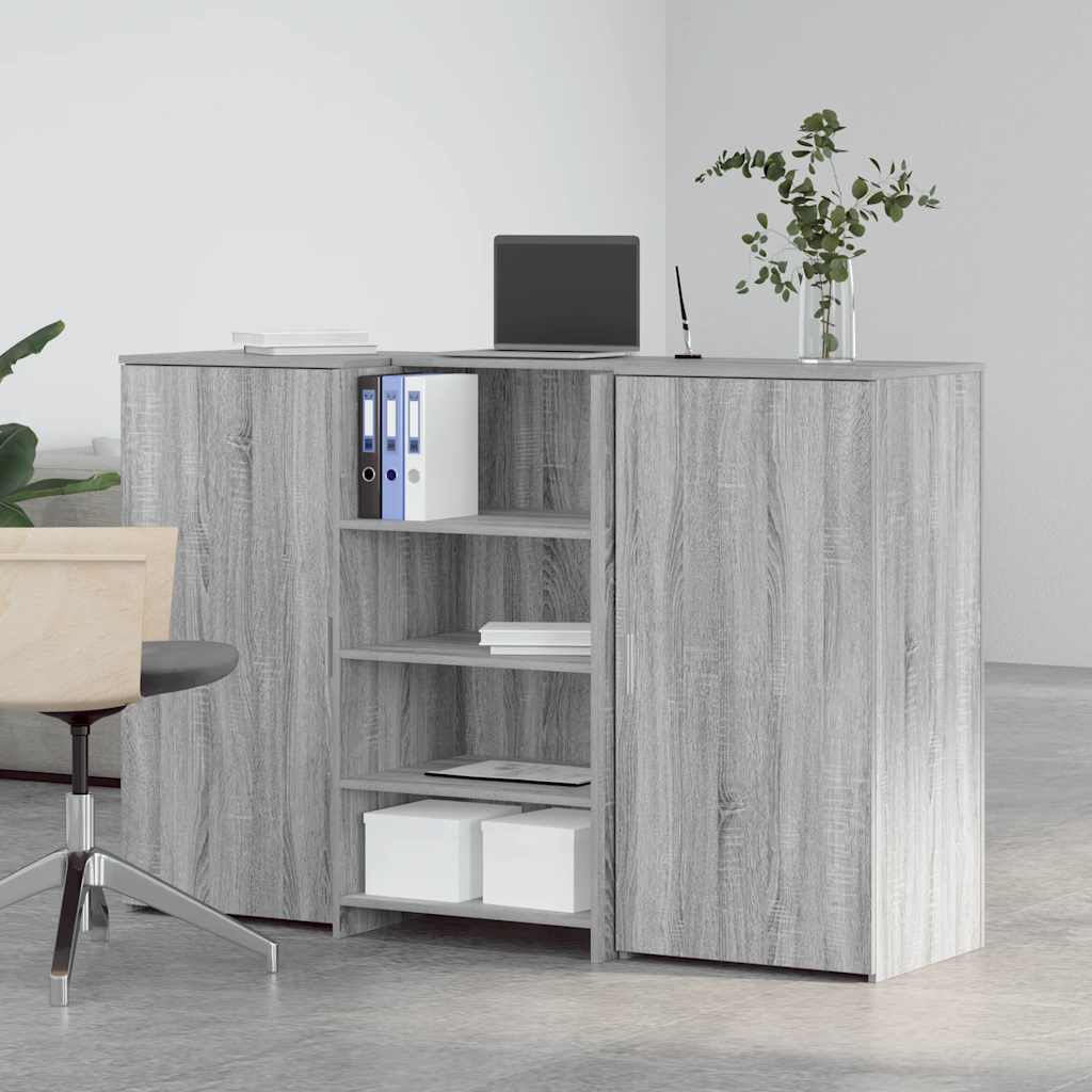 Bureau de réception sonoma gris 155x50x103,5 cm bois ingénierie - XIOS