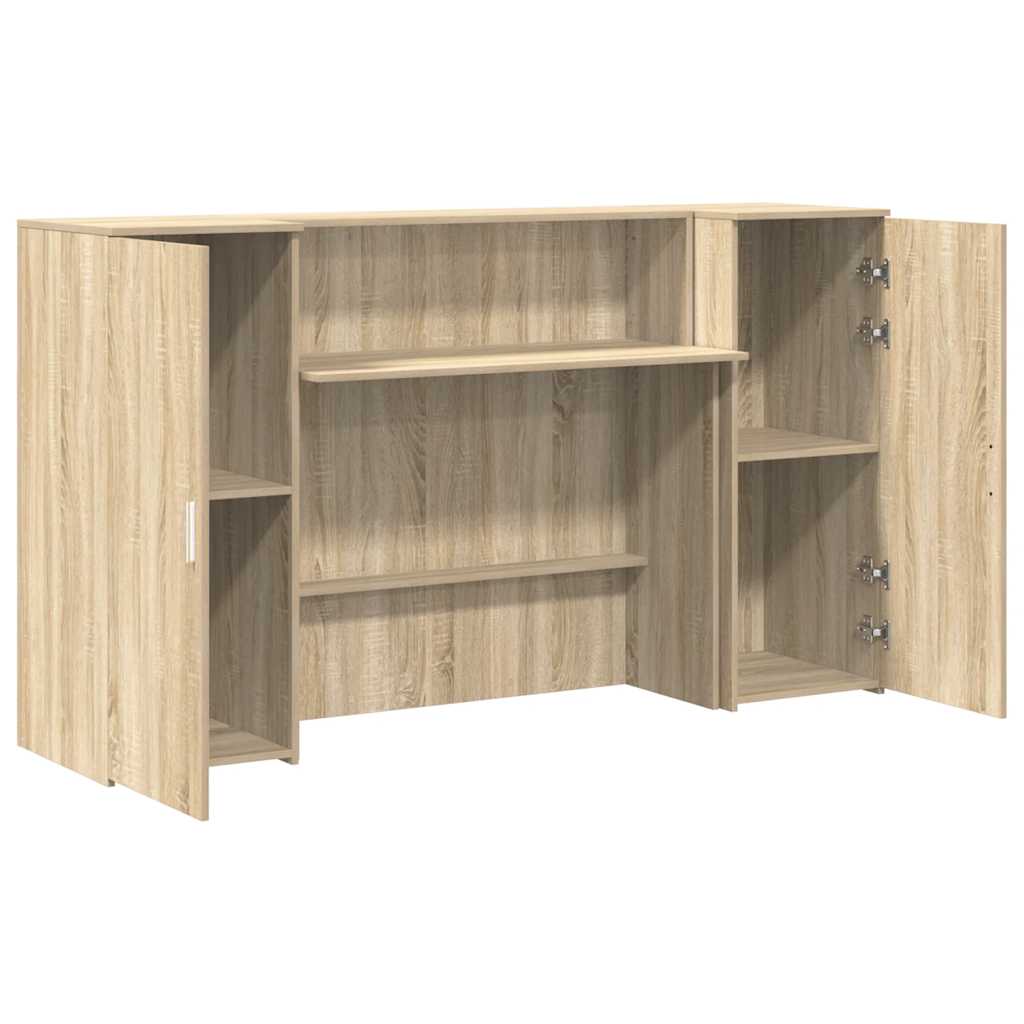 Bureau réception chêne sonoma 180x50x103,5 cm bois d'ingénierie - XIOS