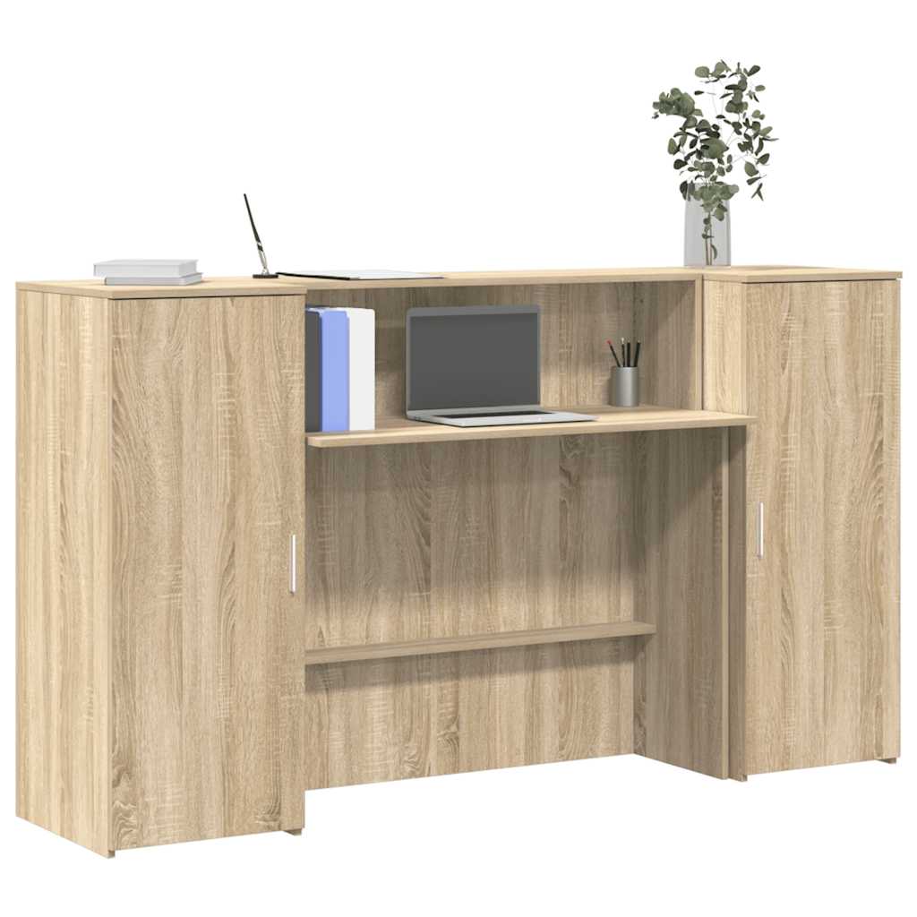 Bureau réception chêne sonoma 180x50x103,5 cm bois d'ingénierie - XIOS