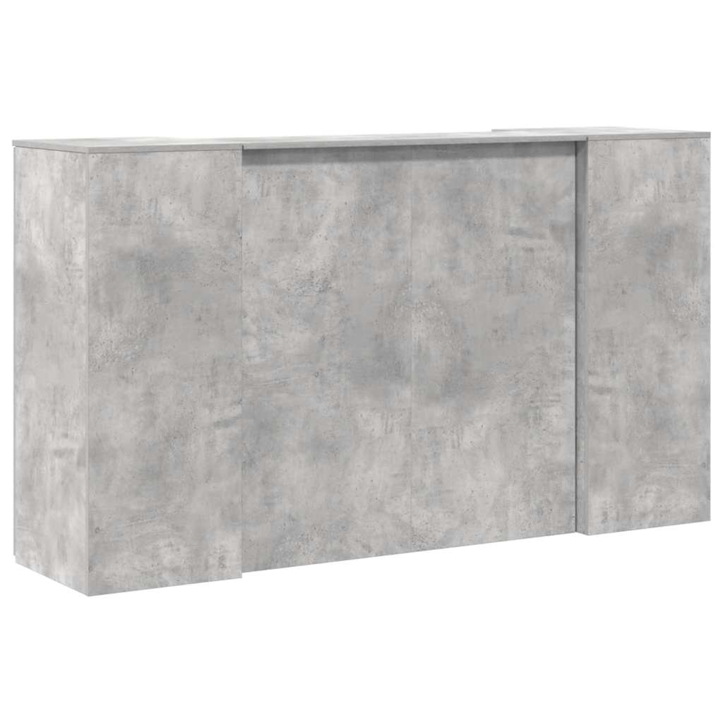 Bureau de réception gris béton 180x50x103,5cm bois d'ingénierie - XIOS