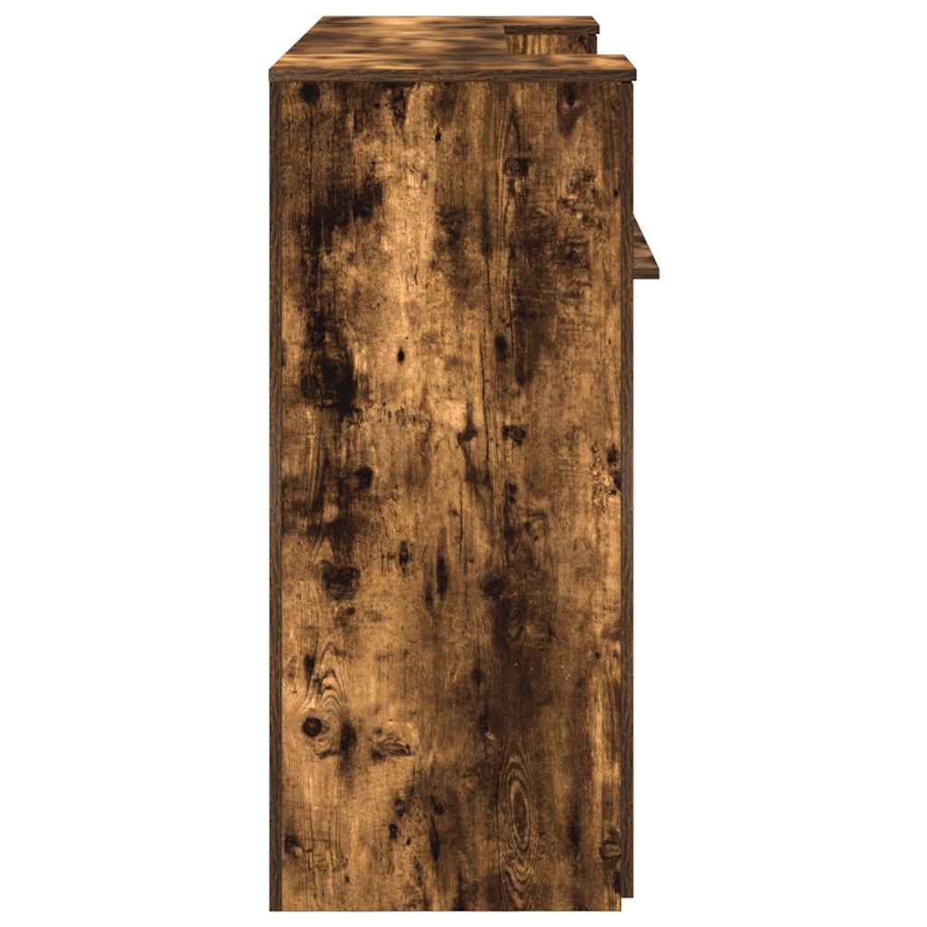 Bureau de réception chêne fumé 180x50x103,5cm bois d'ingénierie - XIOS