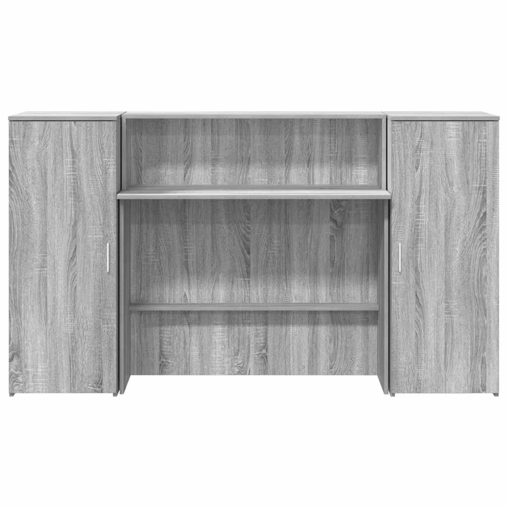 Bureau de réception sonoma gris 180x50x103,5 cm bois ingénierie - XIOS