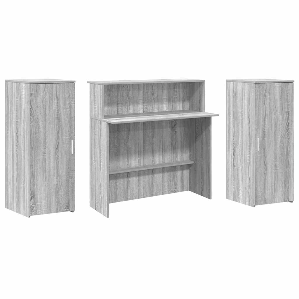 Bureau de réception sonoma gris 180x50x103,5 cm bois ingénierie - XIOS