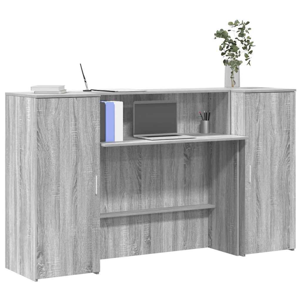 Bureau de réception sonoma gris 180x50x103,5 cm bois ingénierie - XIOS