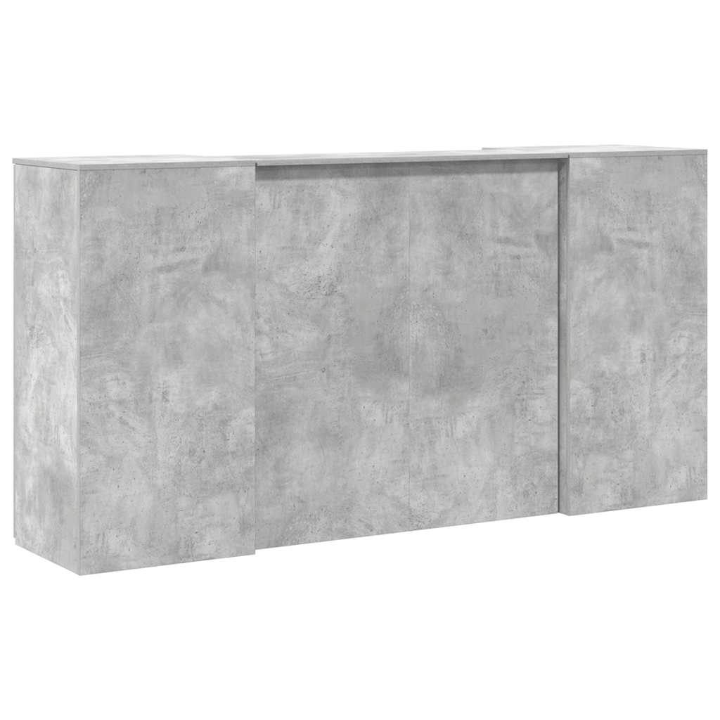 Bureau de réception gris béton 200x50x103,5cm bois d'ingénierie - XIOS