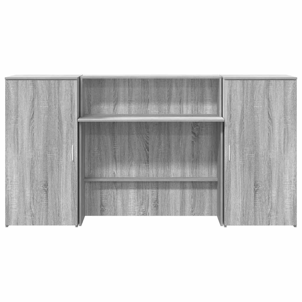 Bureau de réception sonoma gris 200x50x103,5 cm bois ingénierie - XIOS