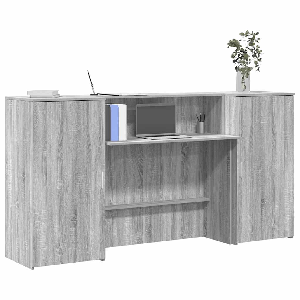 Bureau de réception sonoma gris 200x50x103,5 cm bois ingénierie - XIOS