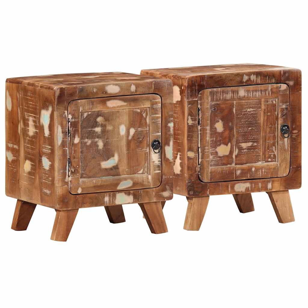 Table de chevet 2 pcs 40x32x46 cm bois massif de récupération - XIOS