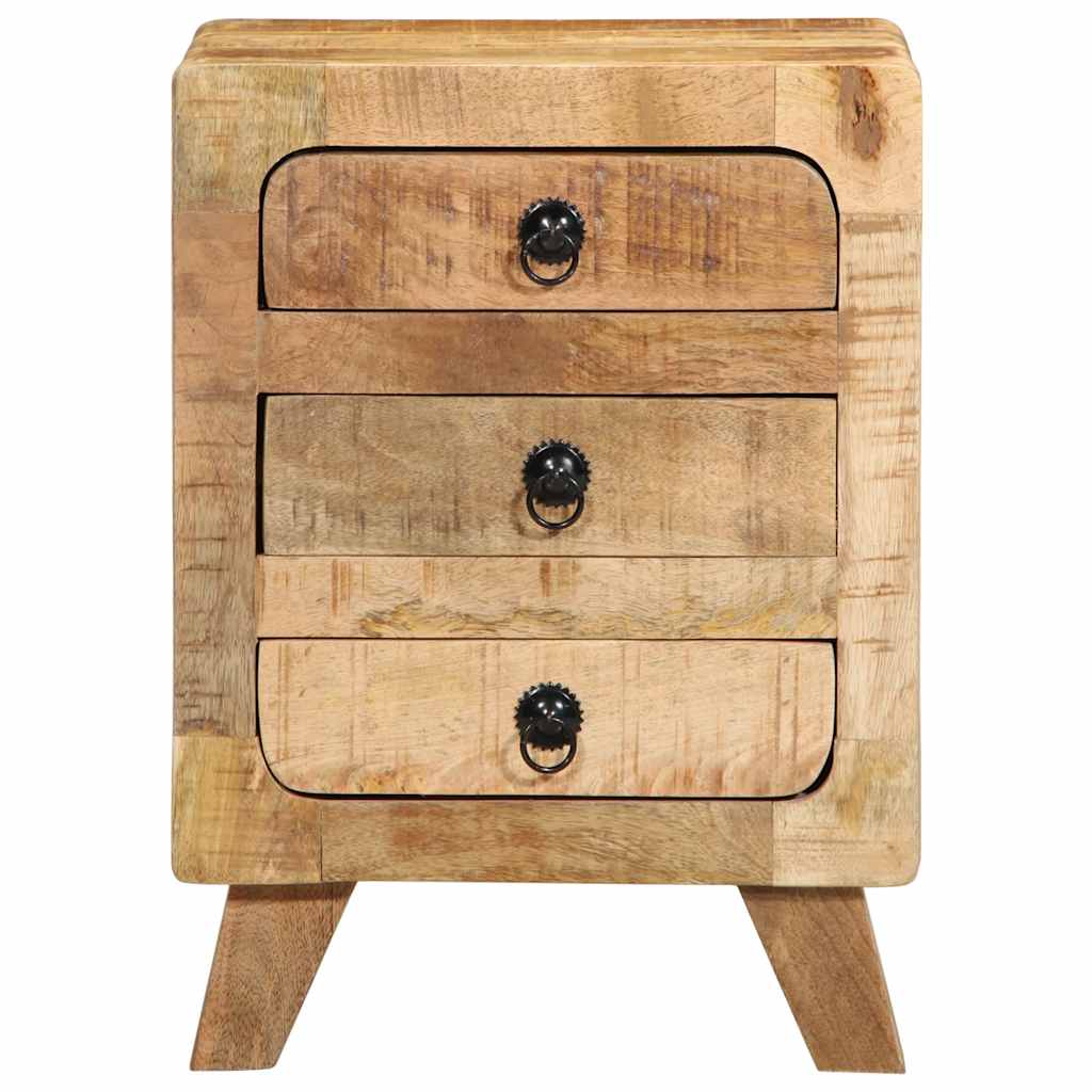 Table de chevet 37x32x50 cm bois de manguier massif brut - XIOS