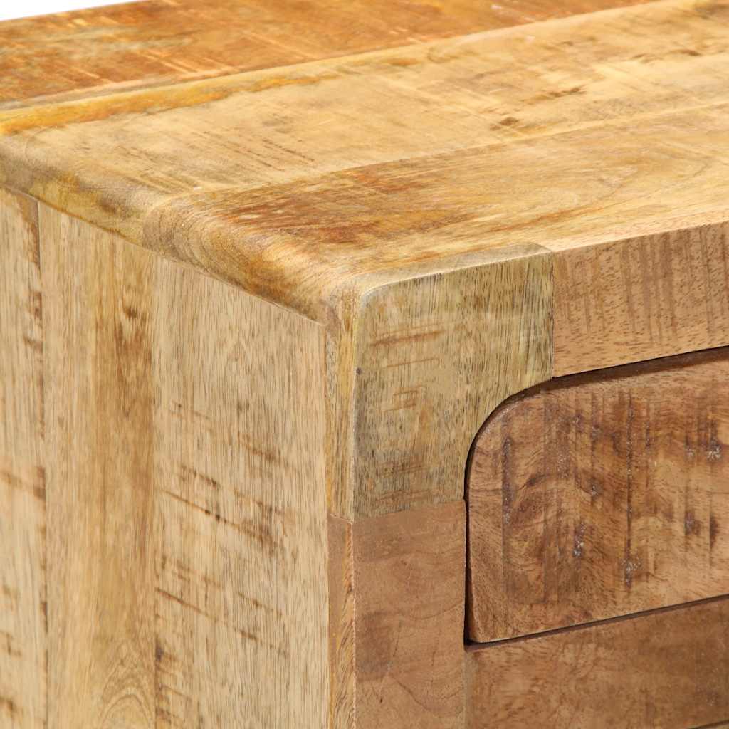 Table de chevet 37x32x50 cm bois de manguier massif brut - XIOS
