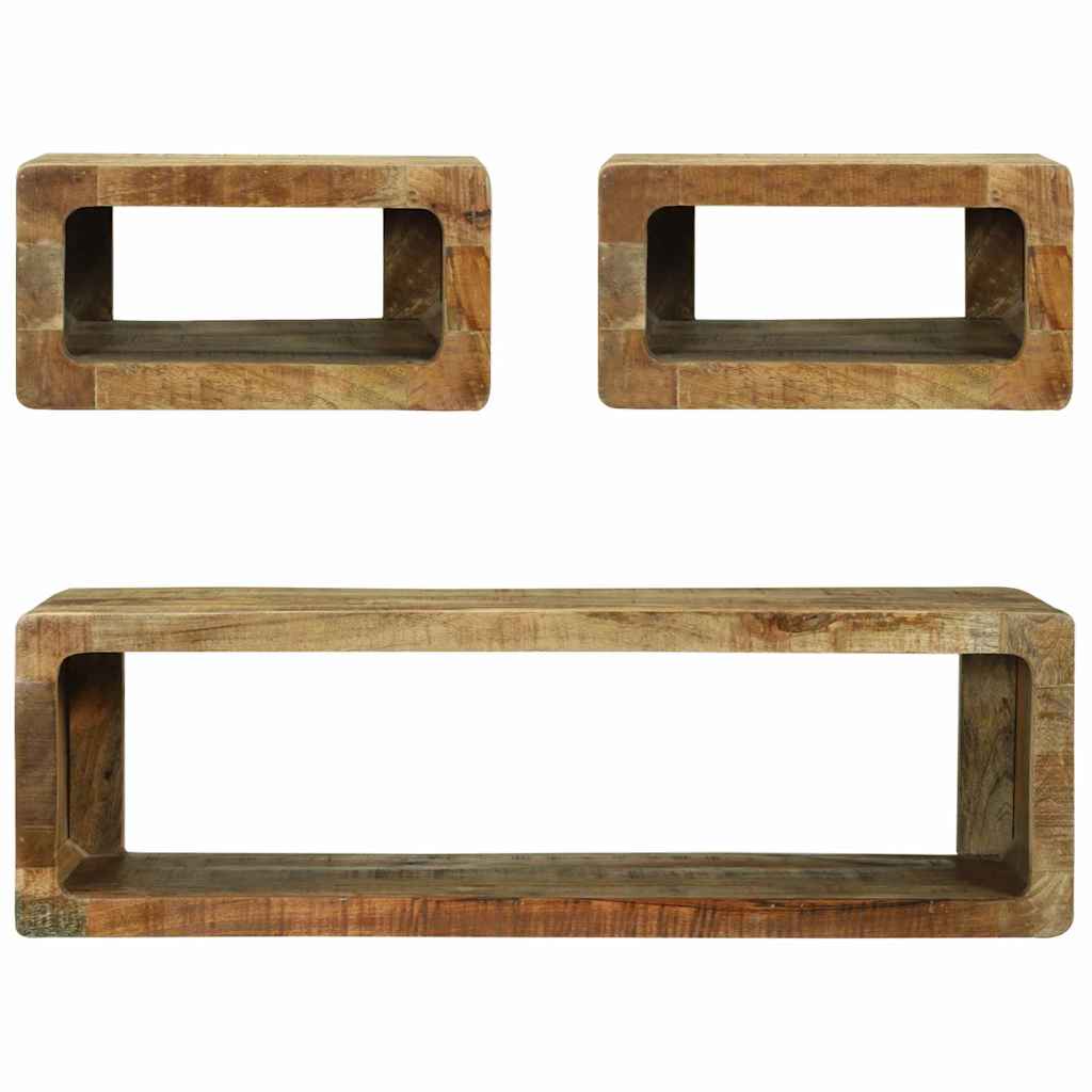 Meuble TV avec Rangement 3 pcs Marron Bois de manguier massif XIOS
