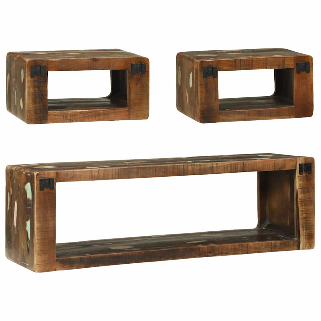 Meuble TV avec Rangement 3 pcs Bois massif de récupération - XIOS