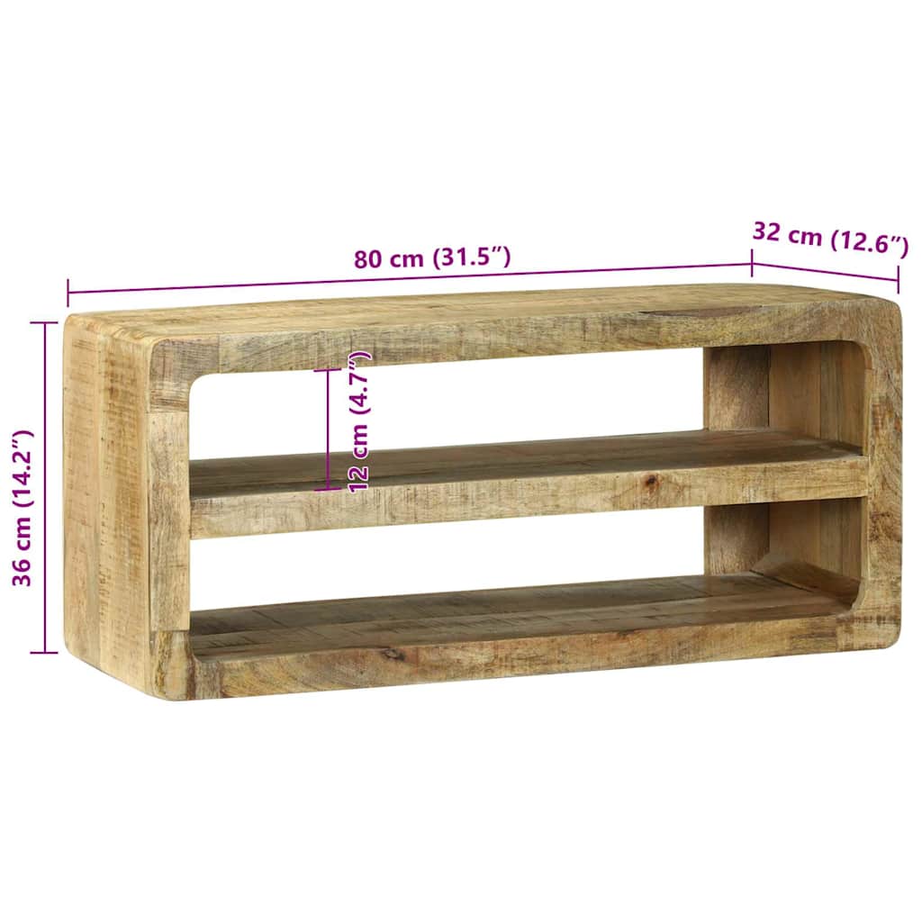 Meuble TV Marron 80 x 32 x 36 cm Bois de manguier massif XIOS
