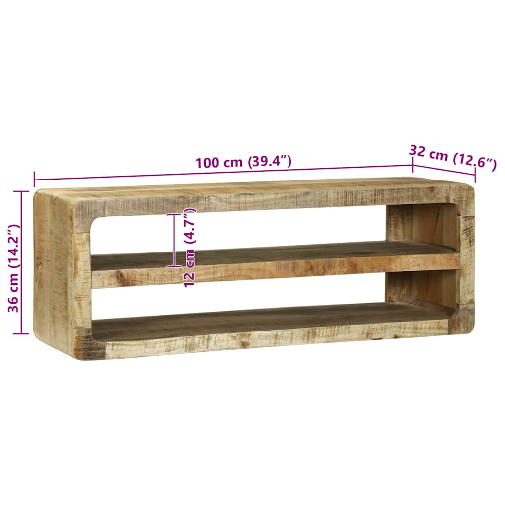 Meuble TV Marron 100 x 32 x 36 cm Bois de manguier massif XIOS