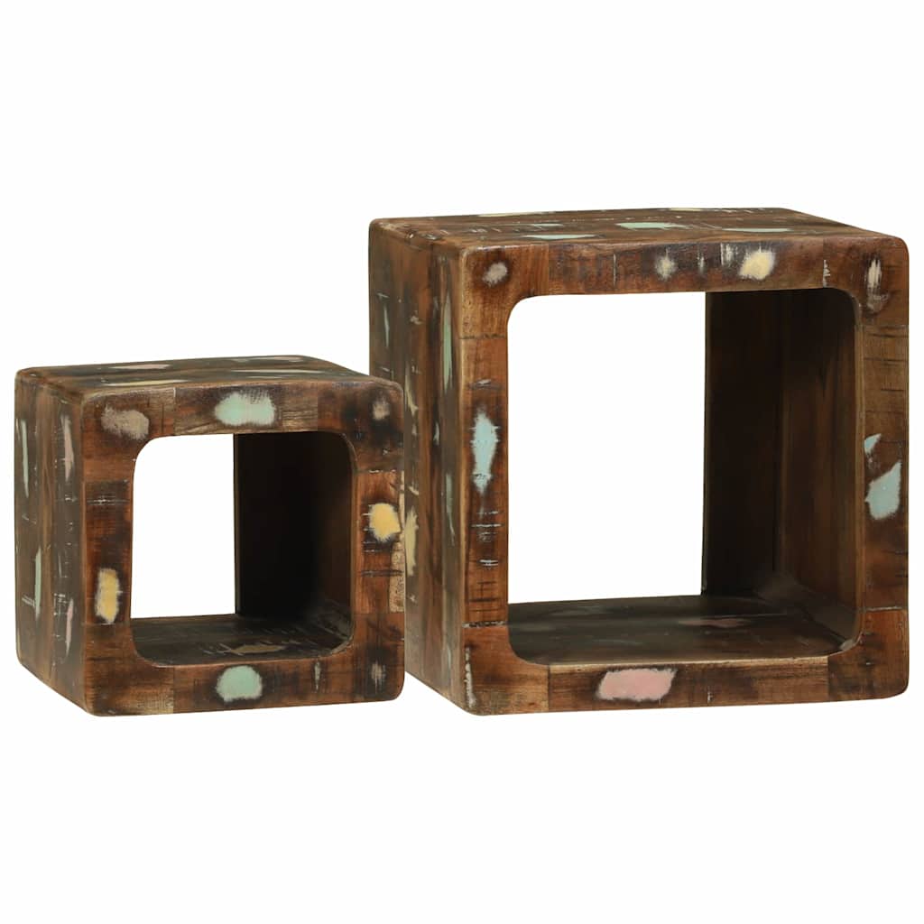 Meuble TV 2 pcs Multicolore bois de récupération massif - XIOS