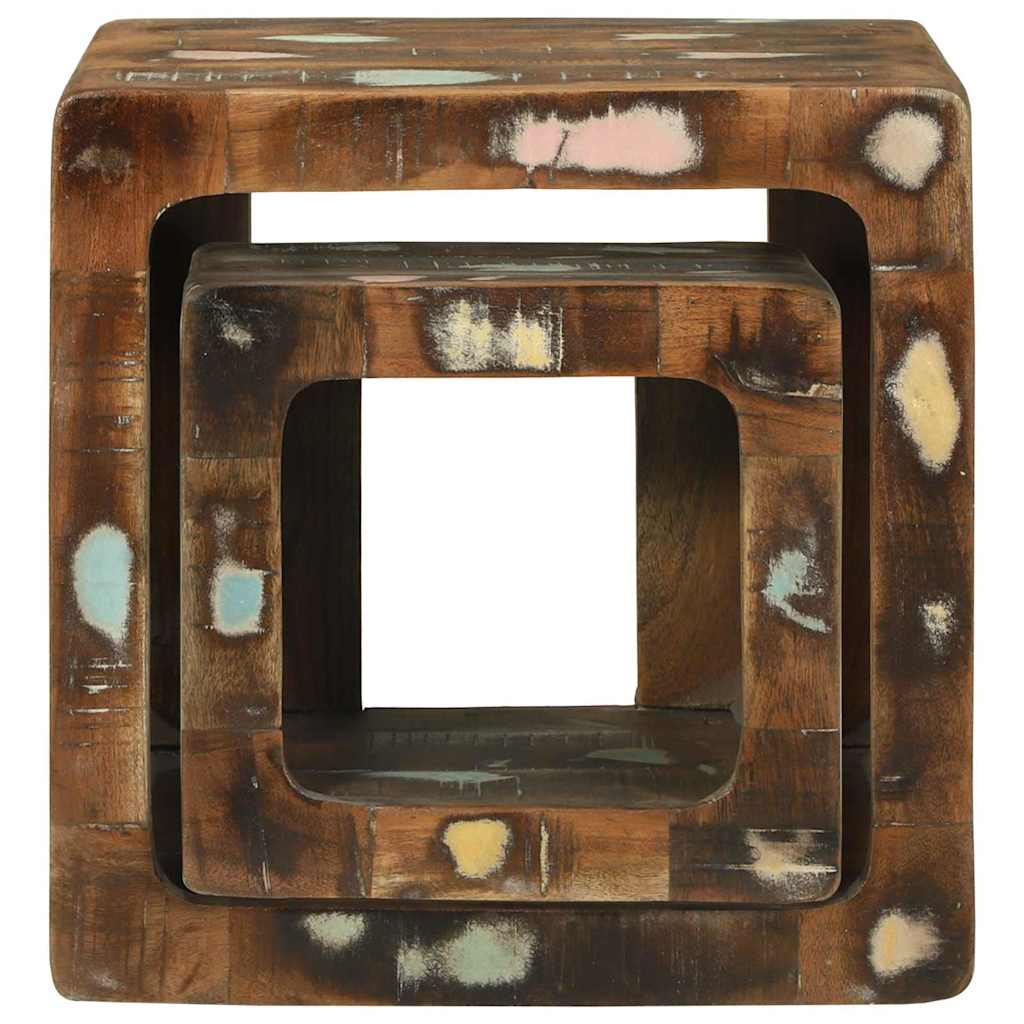 Meuble TV 2 pcs Multicolore bois de récupération massif - XIOS