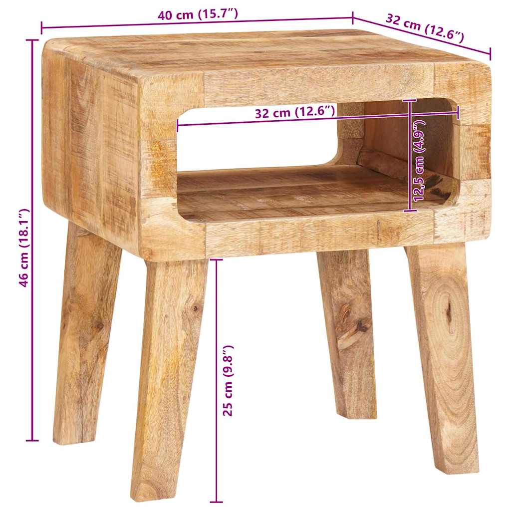 Tables d'appoint 40 x 32 x 46 cm bois de manguier massif - XIOS
