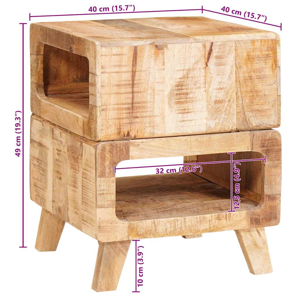 Tables d'appoint Marron 40 x 40 x 49 cm bois de manguier massif - XIOS