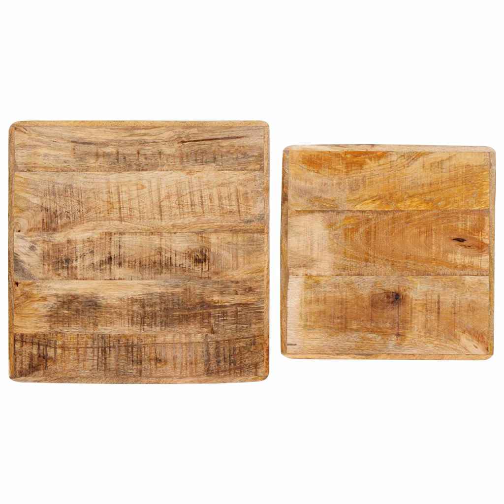 Tables d'appoint 2 pcs Marron bois de manguier massif - XIOS