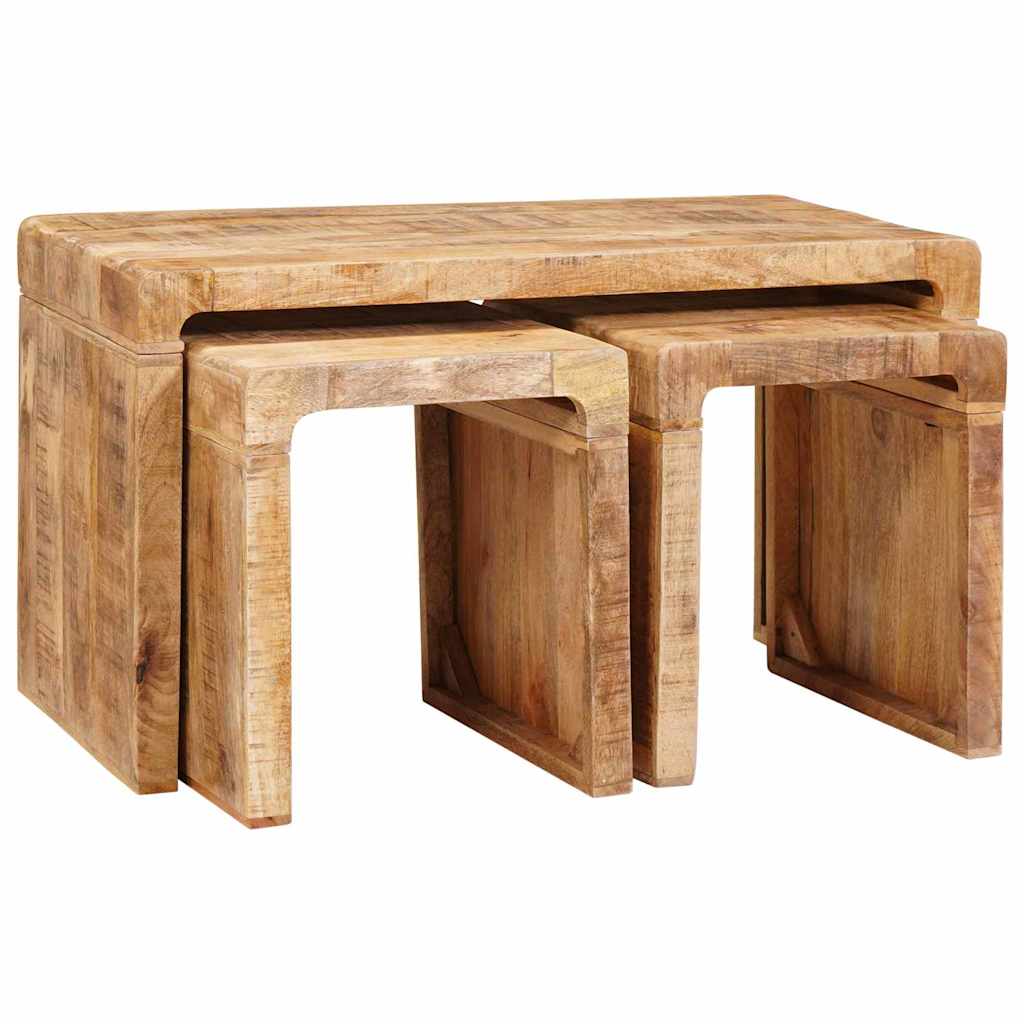 Tables gigognes 3 pcs bois de manguier massif - XIOS
