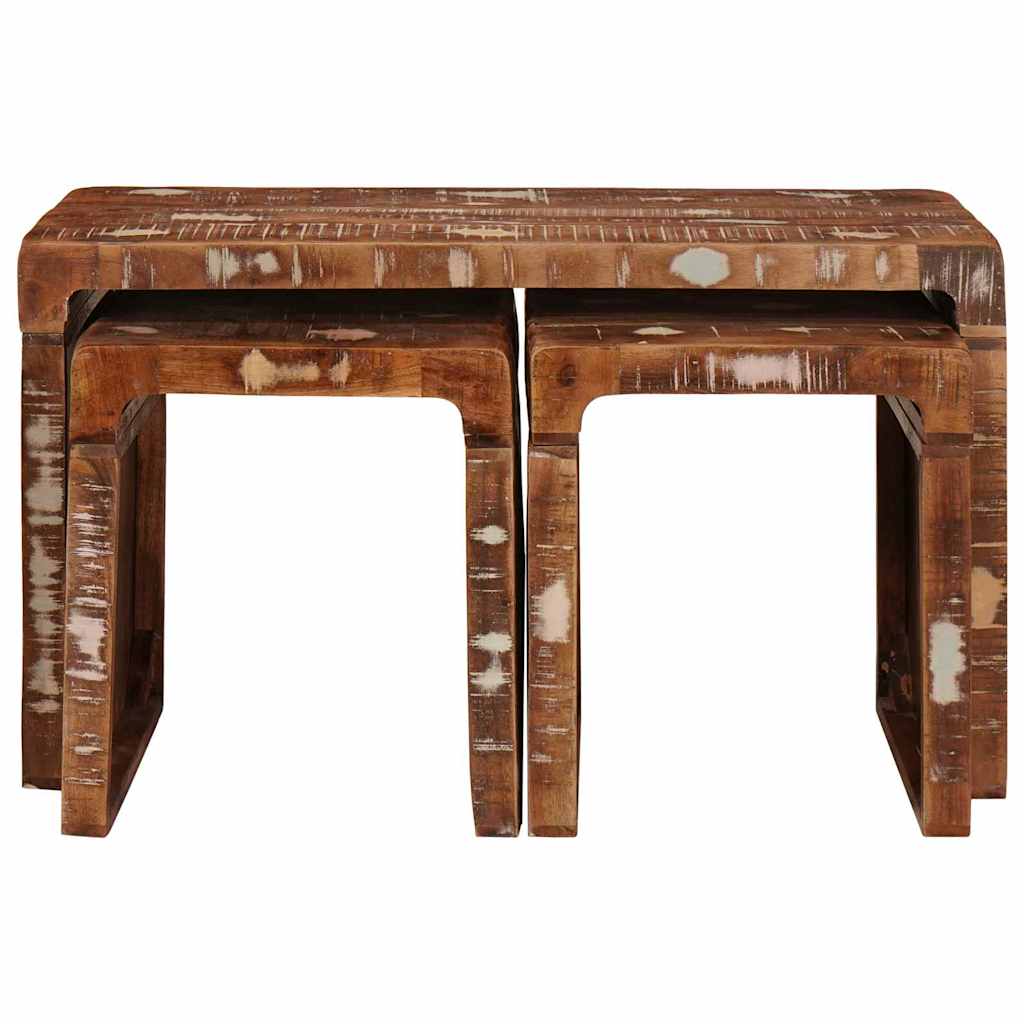 Tables gigognes 3 pcs bois de récupération massif - XIOS