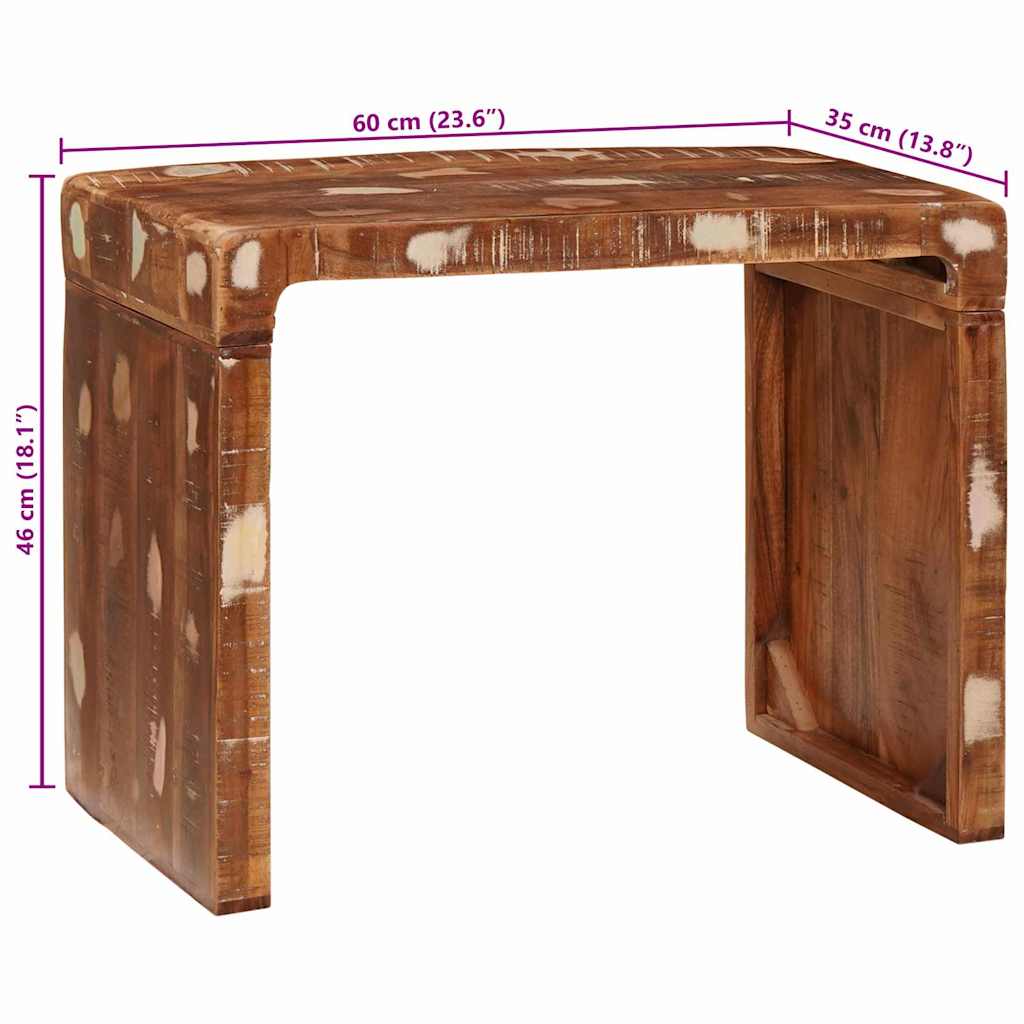 Table d'appoint 60 x 35 x 45 cm bois de récupération massif - XIOS