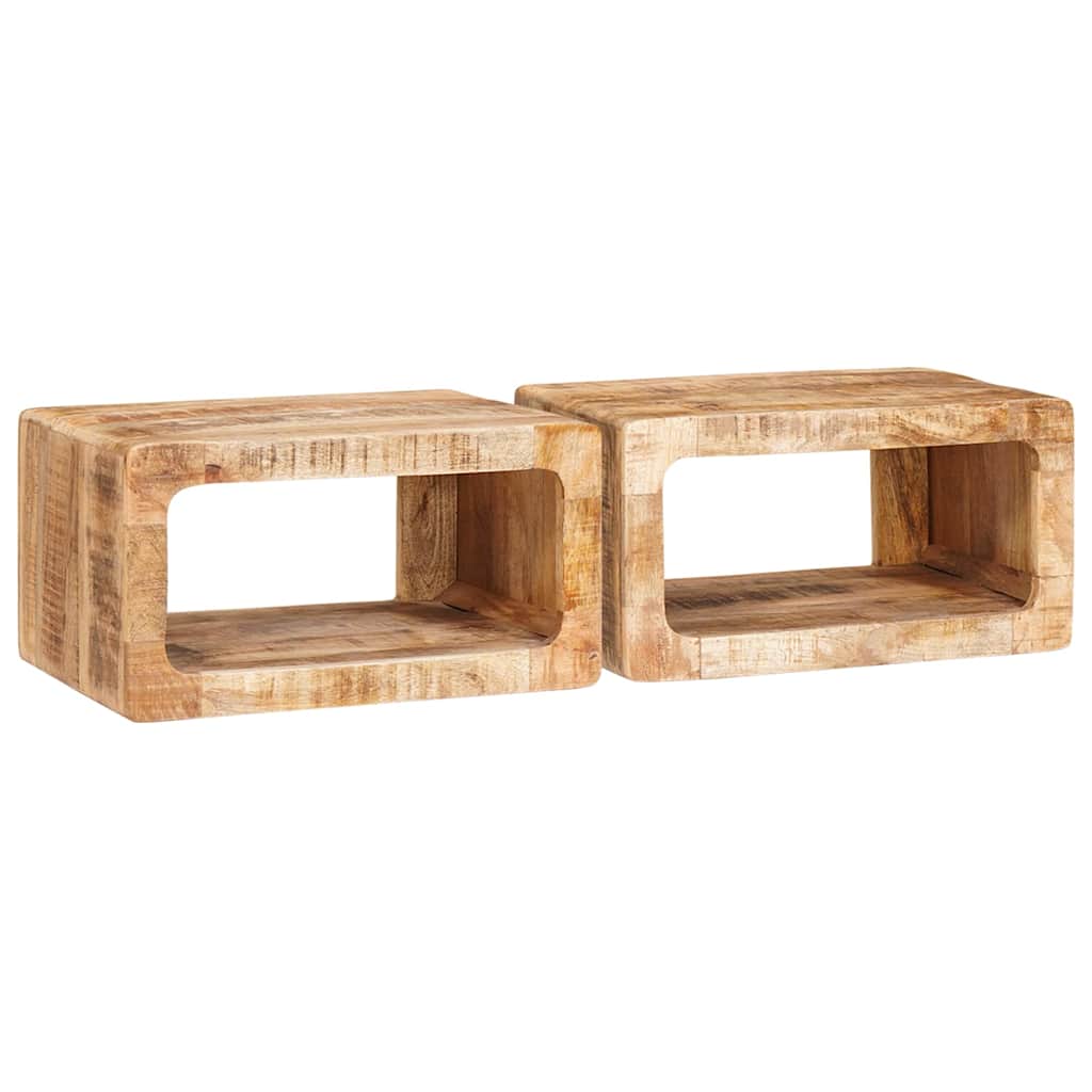 Tables de chevet 45 x 30 x 24 cm bois de manguier massif - XIOS