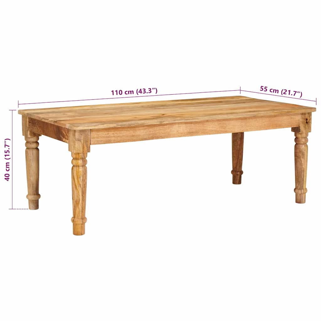 Table basse Marron 100 x 55 x 40 cm bois de manguier massif - XIOS