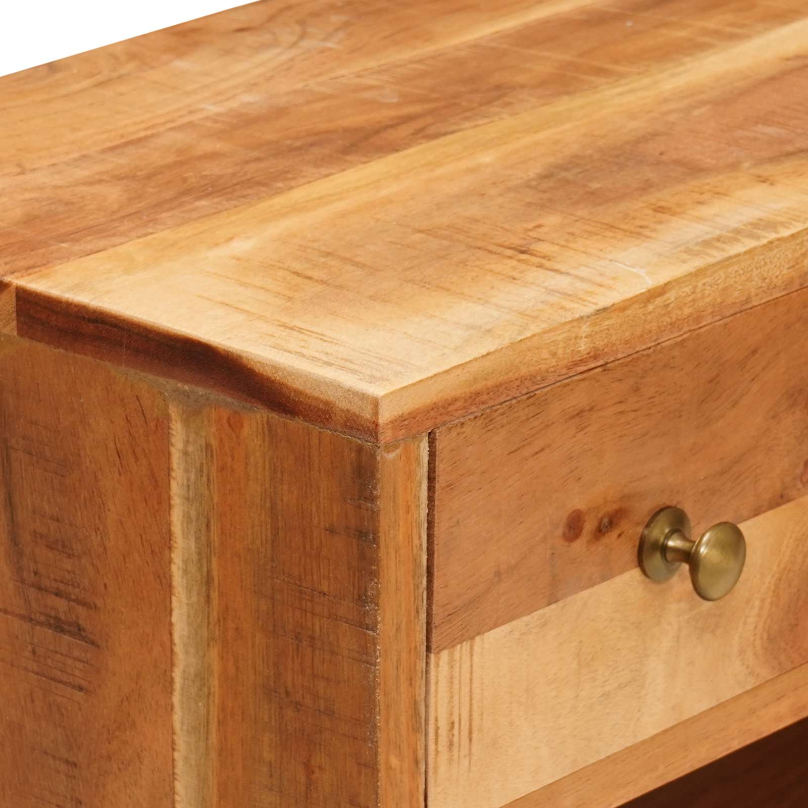 Meuble TV Naturel 110 x 30 x 44 cm Bois d'Acacia Massif - XIOS