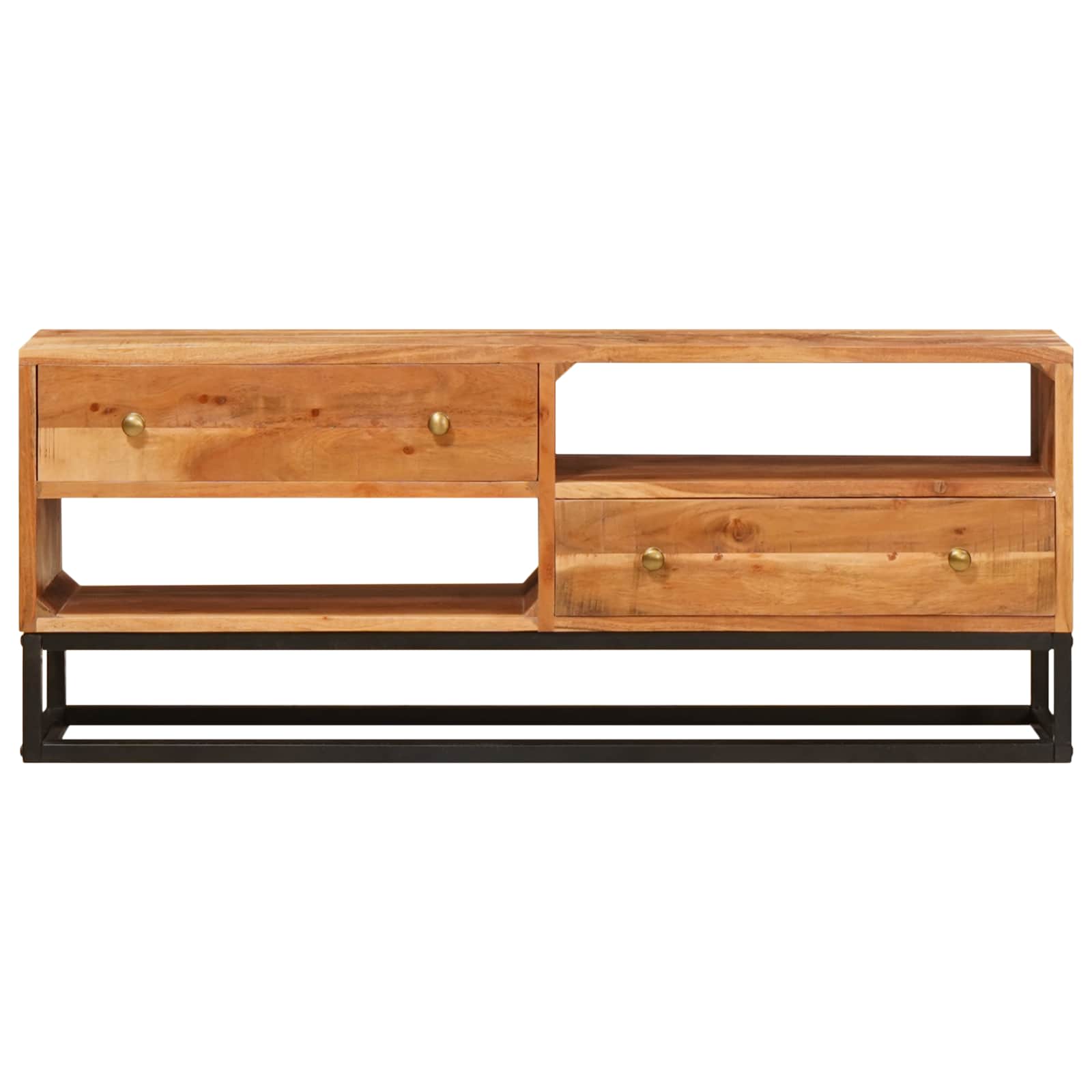 Meuble TV Naturel 110 x 30 x 44 cm Bois d'Acacia Massif - XIOS