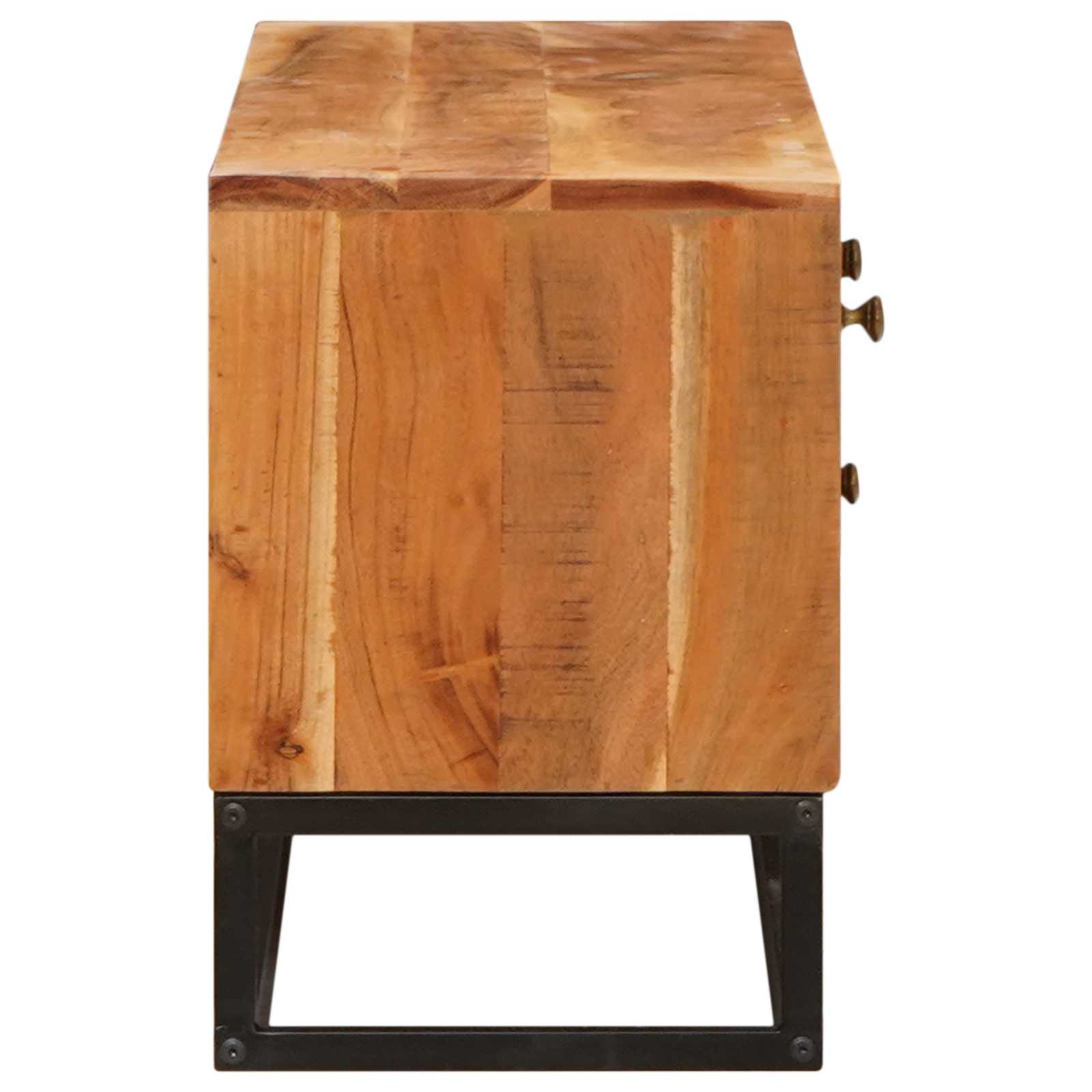 Meuble TV Naturel 110 x 30 x 44 cm Bois d'Acacia Massif - XIOS