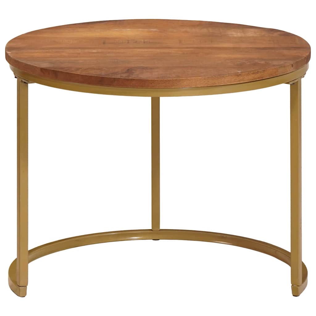 Tables basses gigognes 3 pcs Bois de mangue massif et acier - XIOS