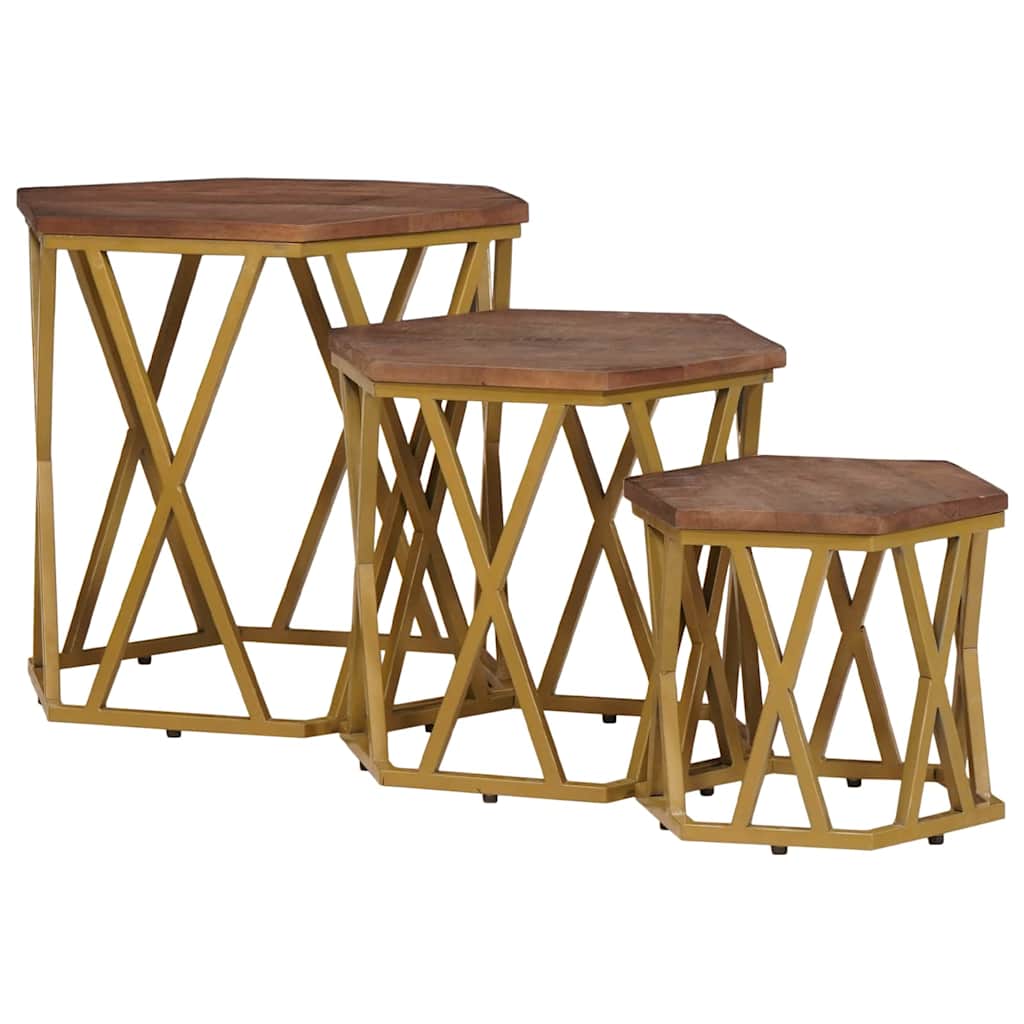 Tables basses Marron 55 x 55 x 50 cm Bois de mangue massif - XIOS