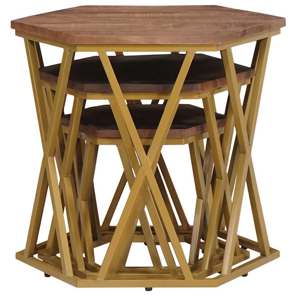 Tables basses Marron 55 x 55 x 50 cm Bois de mangue massif - XIOS