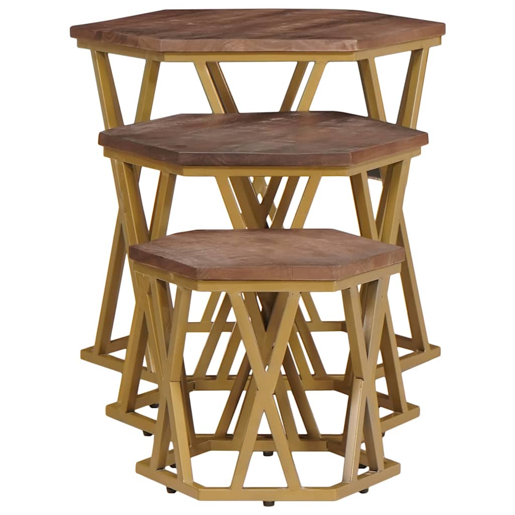 Tables basses Marron 55 x 55 x 50 cm Bois de mangue massif - XIOS