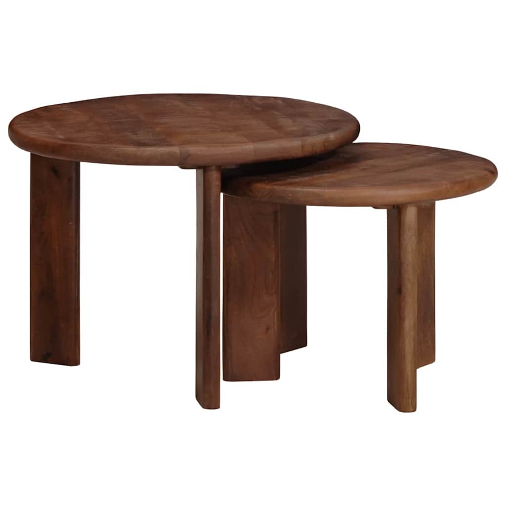 Tables basses gigognes 2 pcs Marron foncé Bois de mangue massif - XIOS