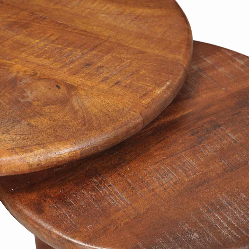 Tables basses gigognes 2 pcs Marron miel Bois de mangue massif - XIOS