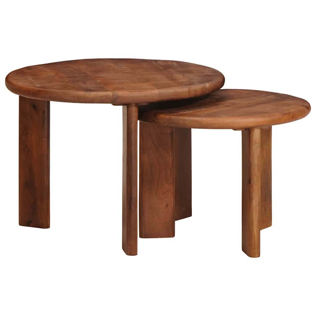 Tables basses gigognes 2 pcs Marron miel Bois de mangue massif - XIOS