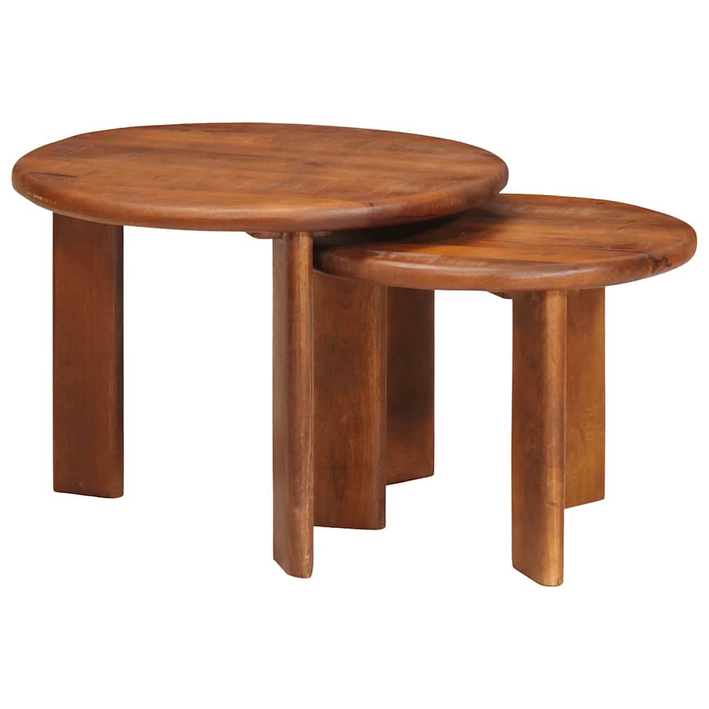 Tables basses gigognes 2 pcs Marron miel Bois de mangue massif - XIOS