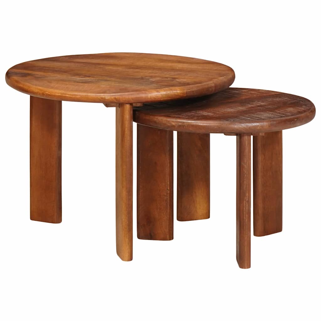 Tables basses gigognes 2 pcs Marron miel Bois de mangue massif - XIOS