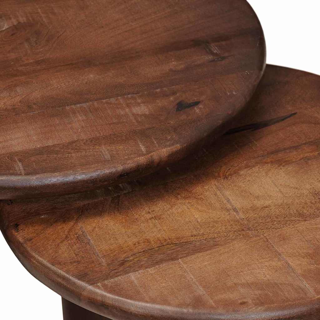 Tables basses gigognes 3 pcs Marron foncé Bois de mangue massif - XIOS