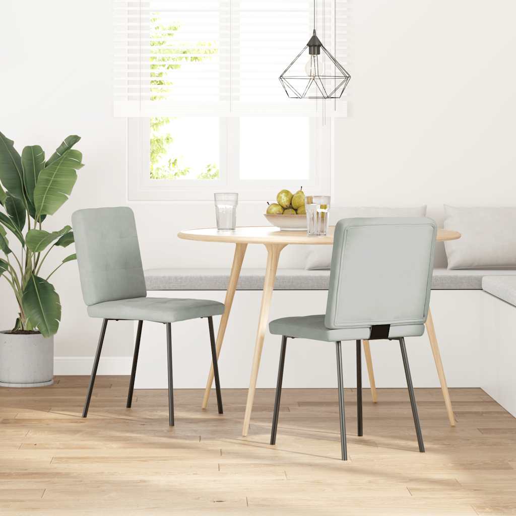 Chaises à manger lot de 2 Gris clair Velours - XIOS