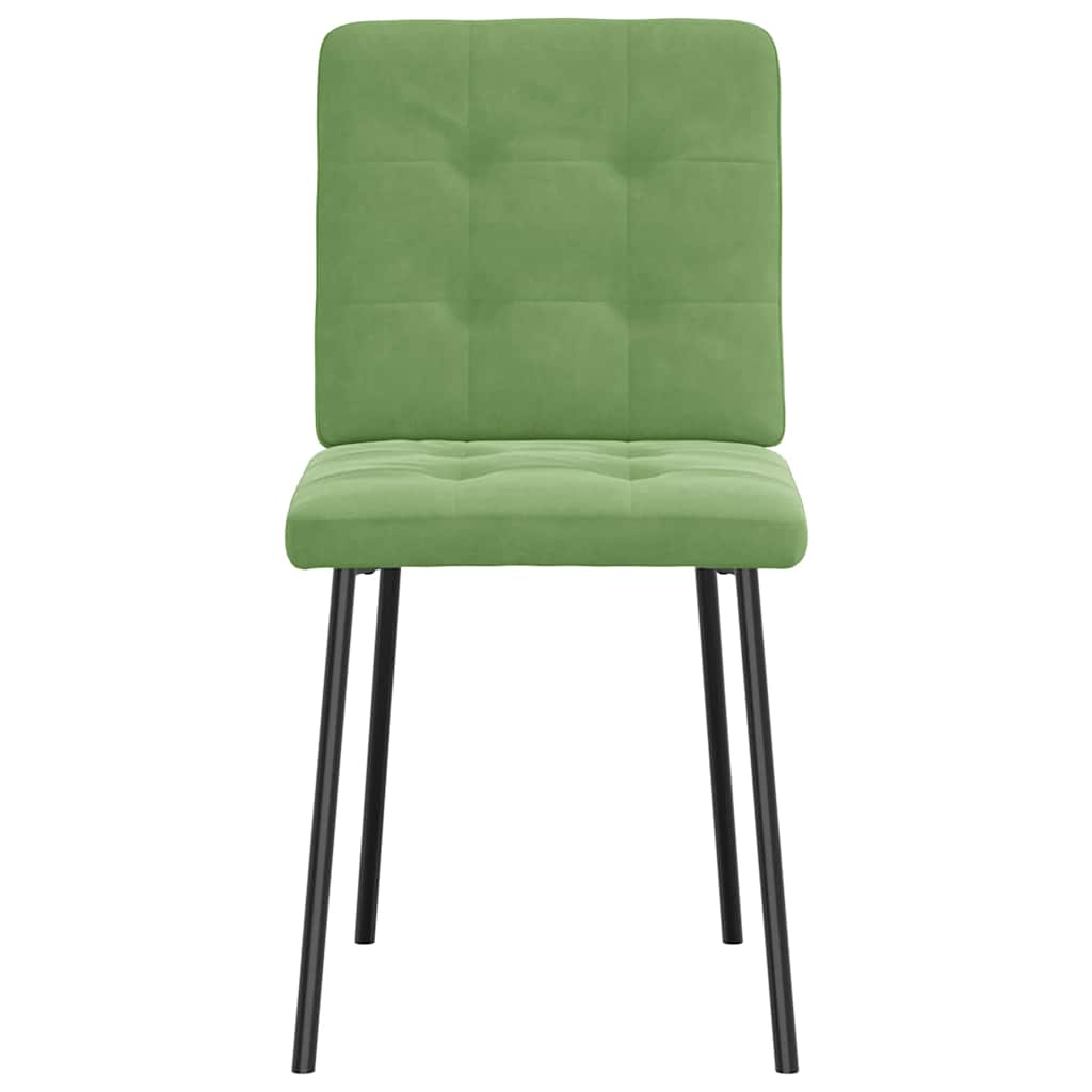 Chaises à manger lot de 2 Vert clair Velours