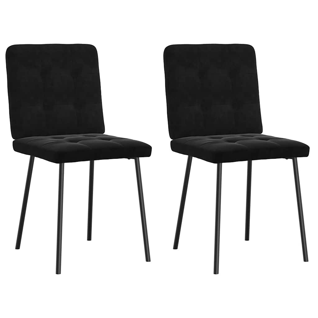 Chaises à manger lot de 2 Noir Velours - XIOS