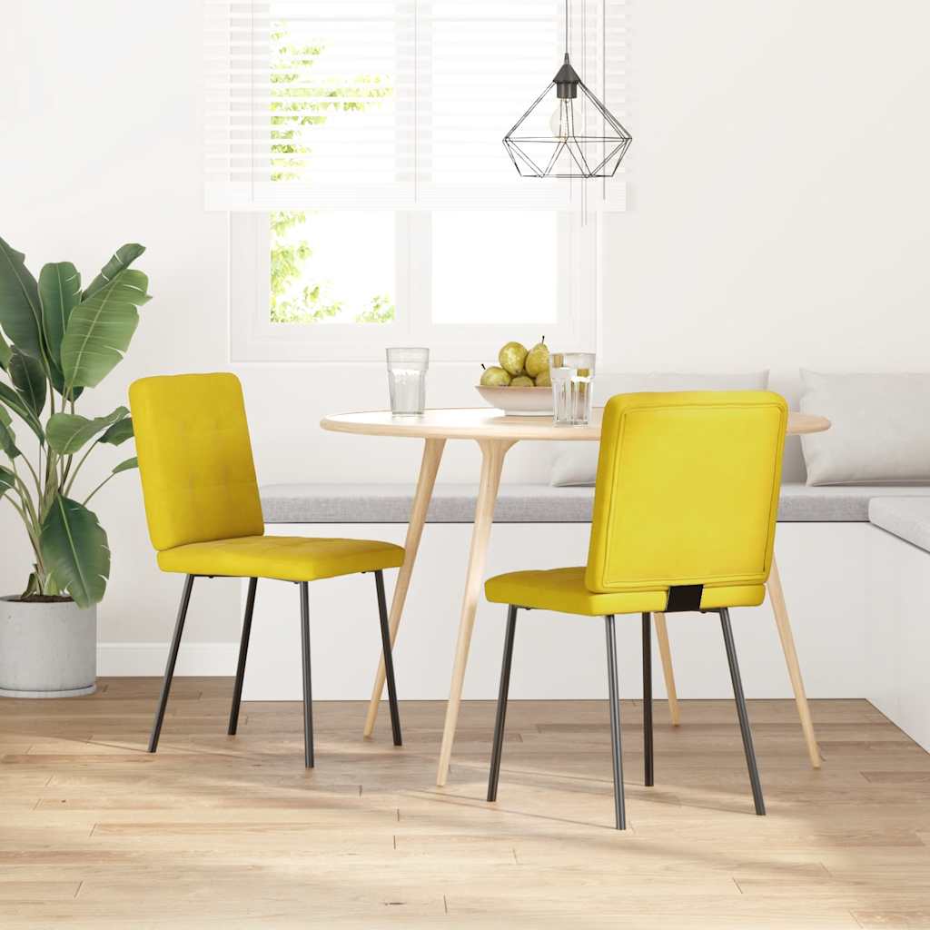 Chaises à manger lot de 2 Jaune Velours - XIOS
