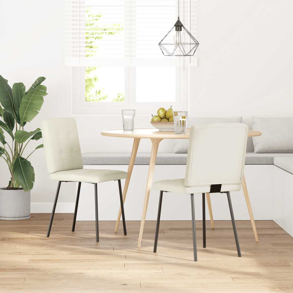 Chaises à manger lot de 2 Crème Velours - XIOS