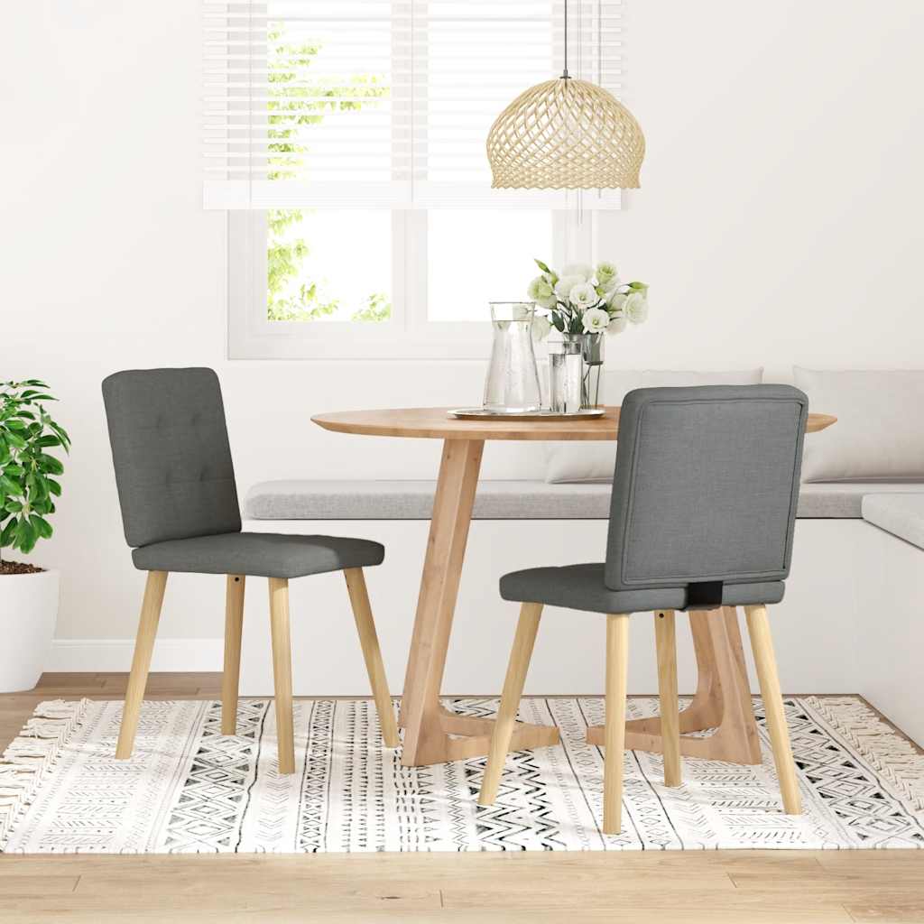 Chaises à manger lot de 2 gris foncé tissu - XIOS