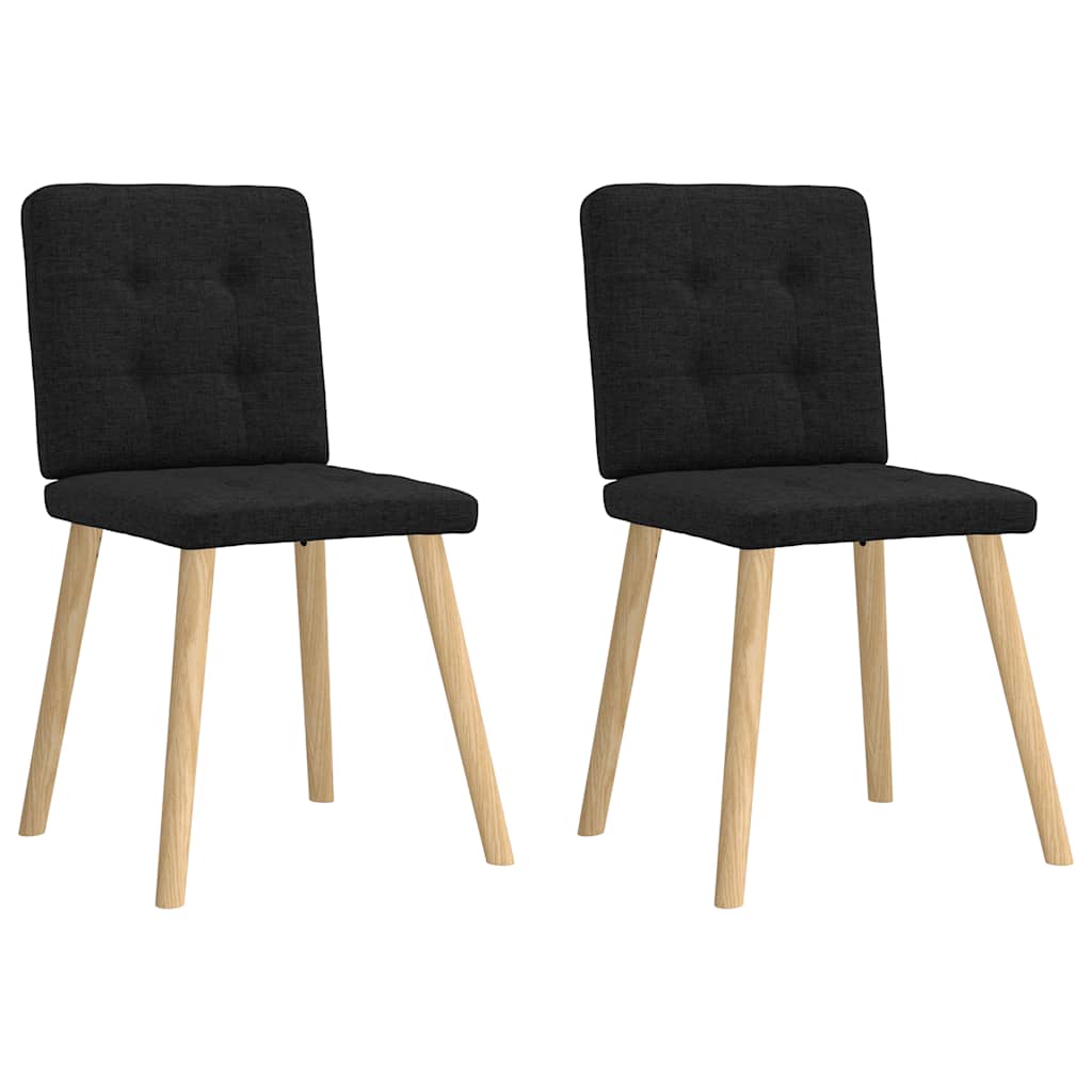 Chaises à manger lot de 2 noir tissu - XIOS
